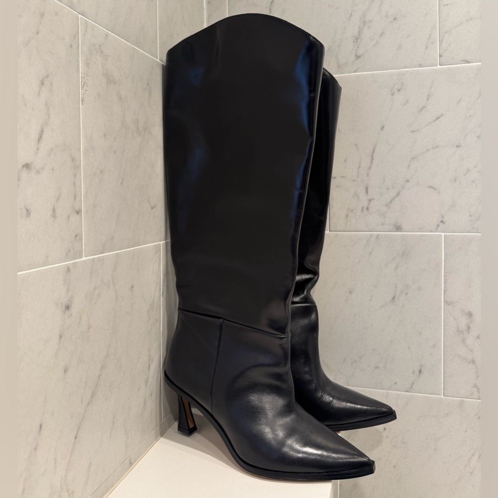 Vince Camuto Glossy Black Heeled Boots